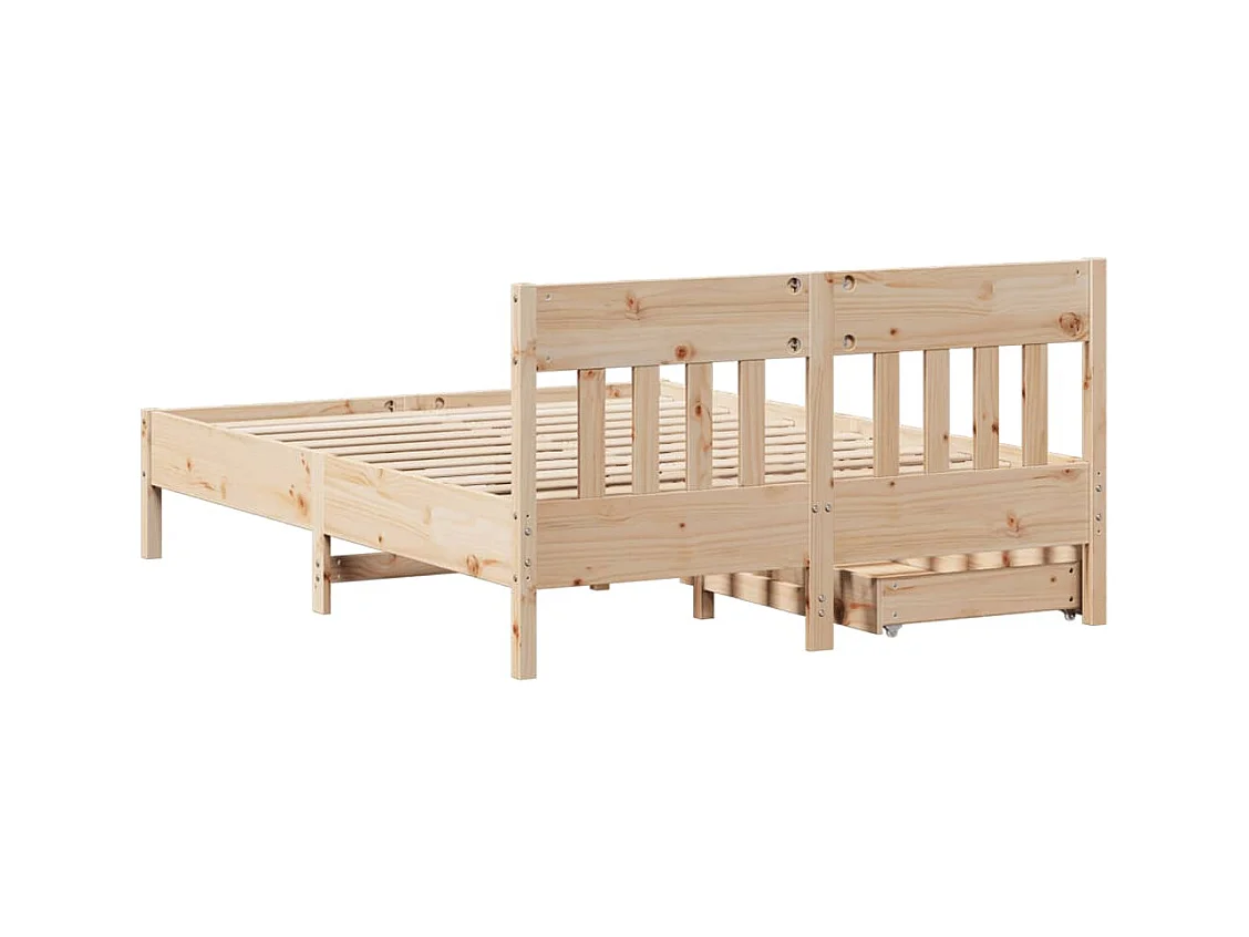 Cadre de lit sans matelas 150x200 cm bois de pin massif