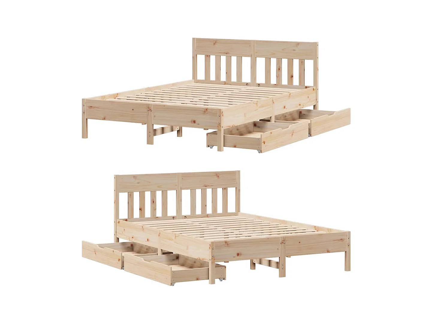Cadre de lit sans matelas 150x200 cm bois de pin massif