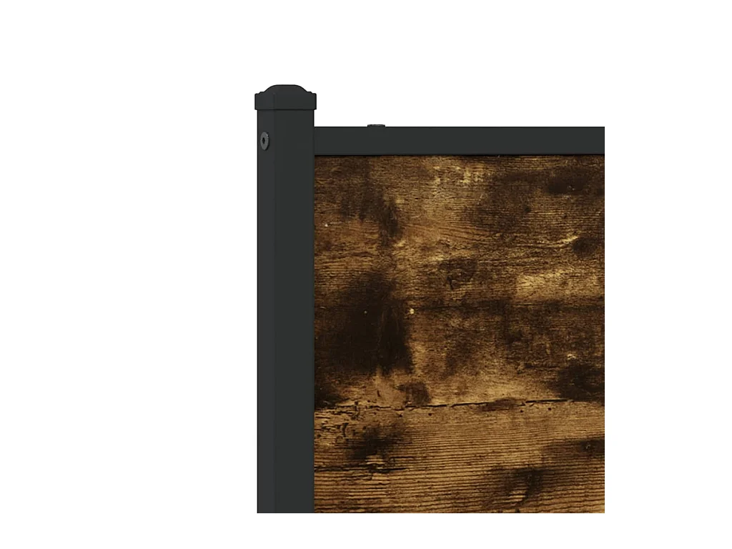 Cadre de lit en métal sans matelas chêne fumé 75x190 cm