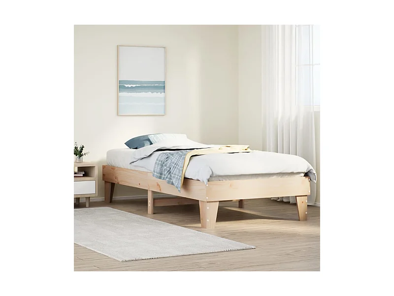 Letto senza Materasso 75x190 cm in Legno Massello Pino