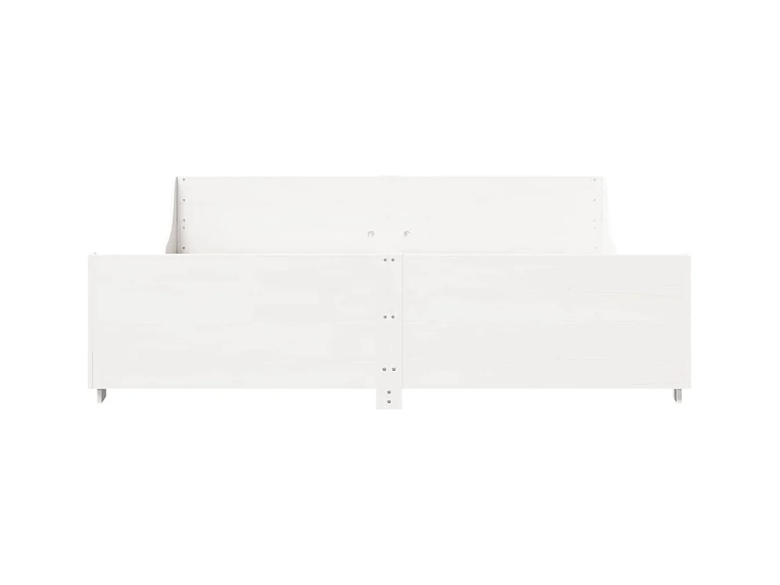 Cadre de lit sans matelas blanc 180x200 cm bois massif de pin