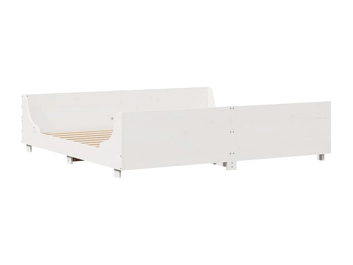 Cadre de lit sans matelas blanc 180x200 cm bois massif de pin