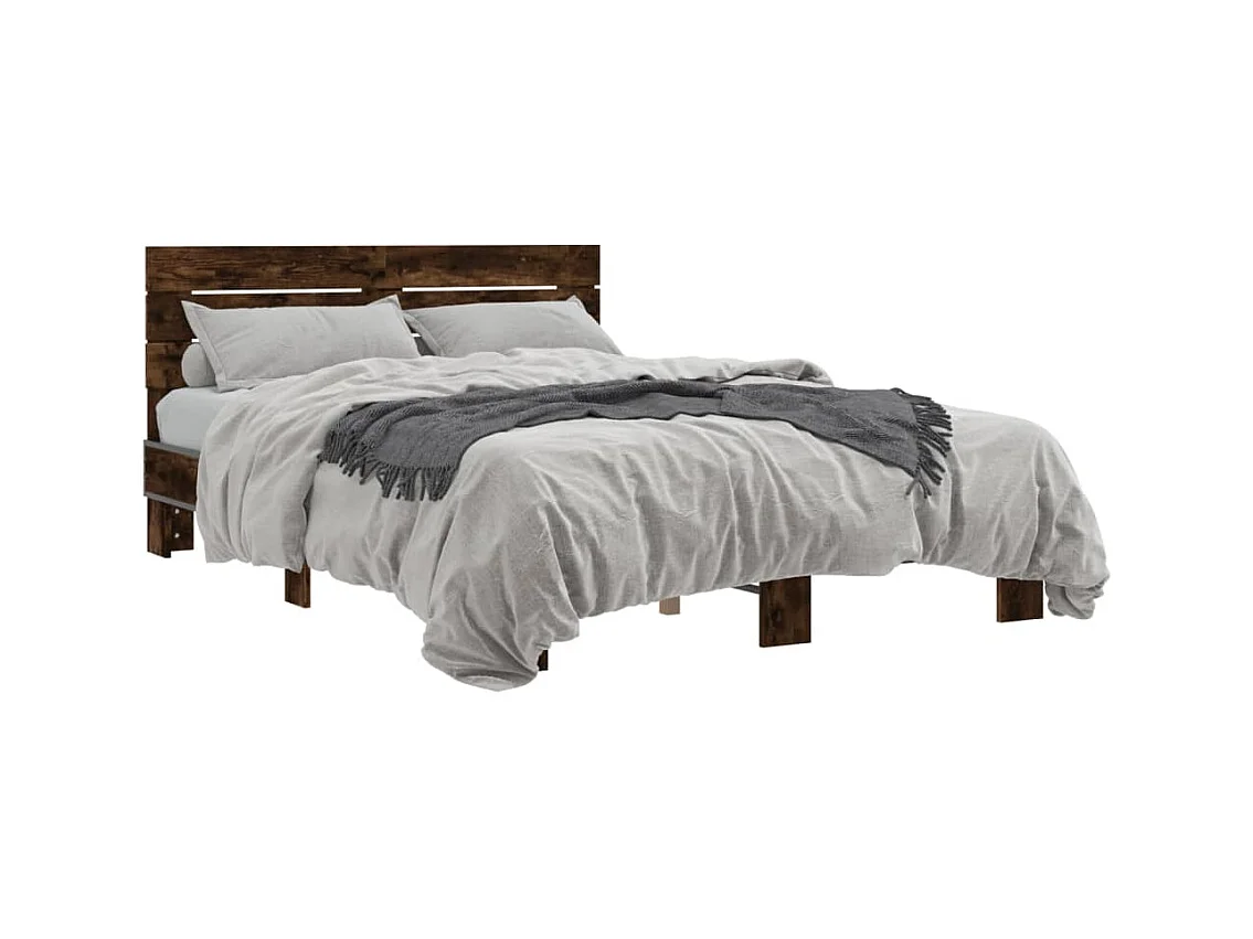 Cadre de lit sans matelas chêne fumé 120x200 cm