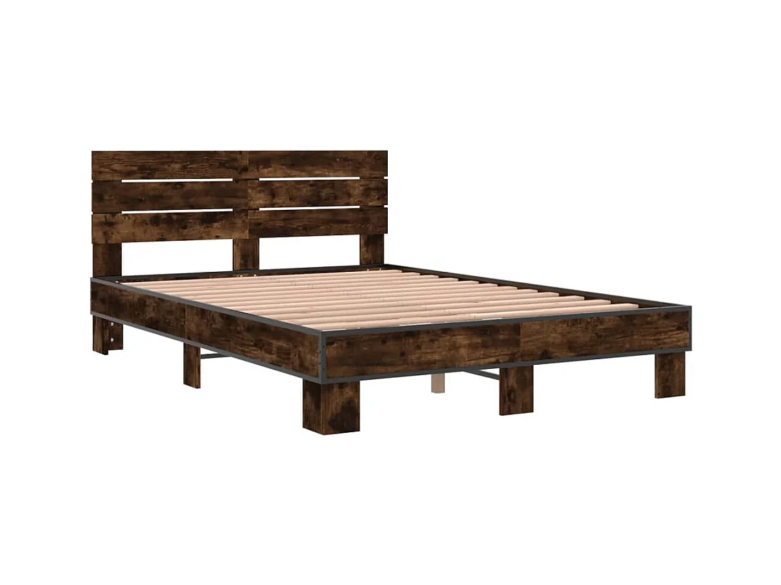 Cadre de lit sans matelas chêne fumé 120x200 cm