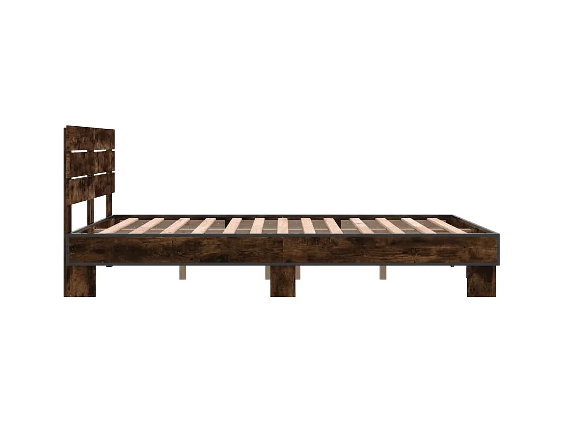 Cadre de lit sans matelas chêne fumé 120x200 cm