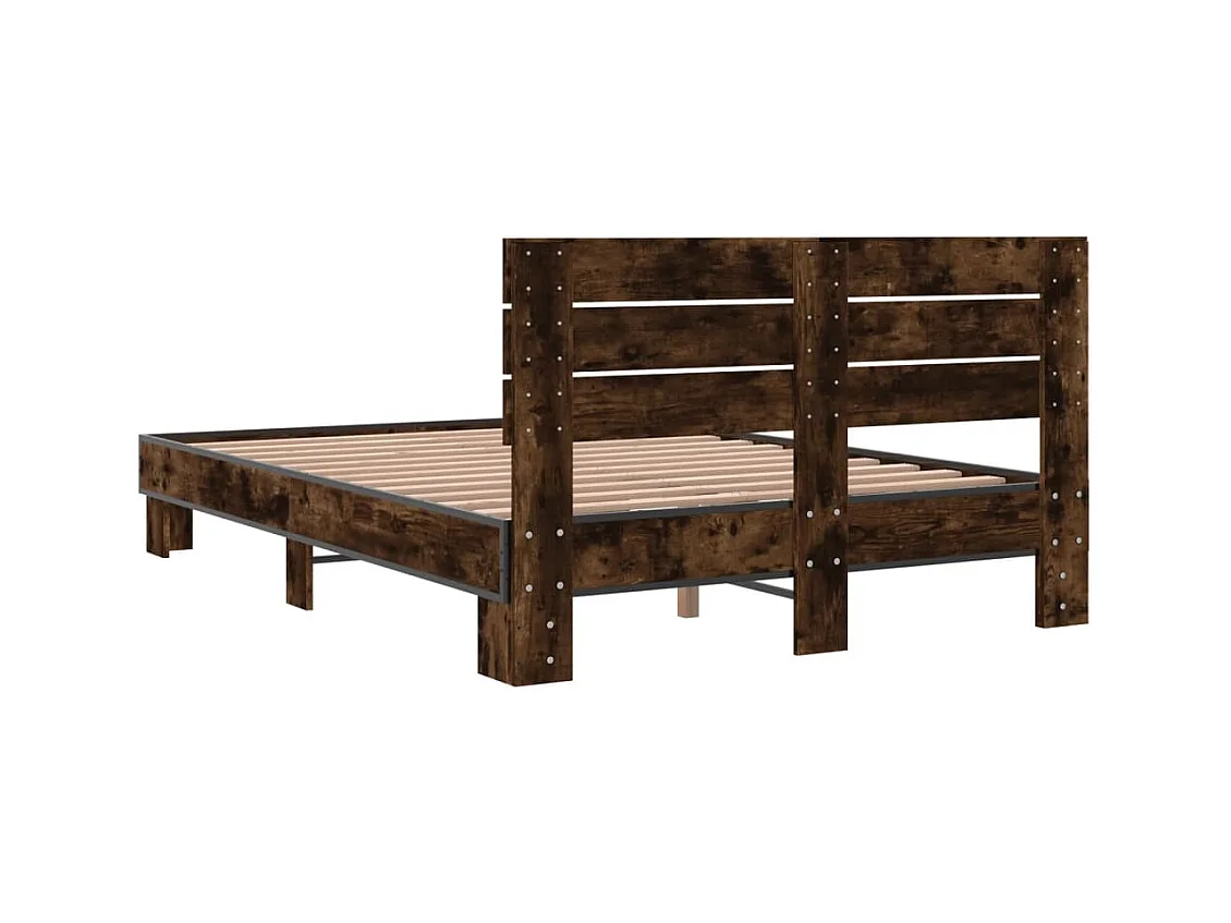 Cadre de lit sans matelas chêne fumé 120x200 cm