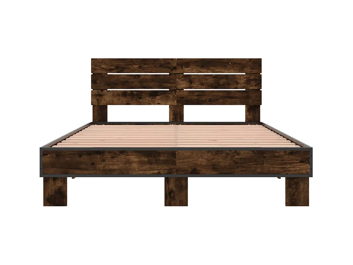 Cadre de lit sans matelas chêne fumé 120x200 cm