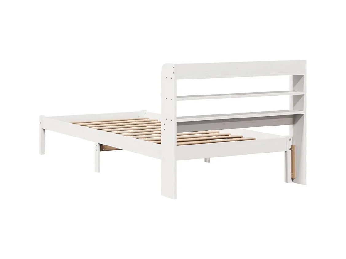 Bedframe zonder matras massief grenenhout wit 75x190 cm