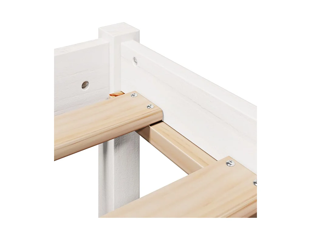 Bedframe zonder matras massief grenenhout wit 75x190 cm