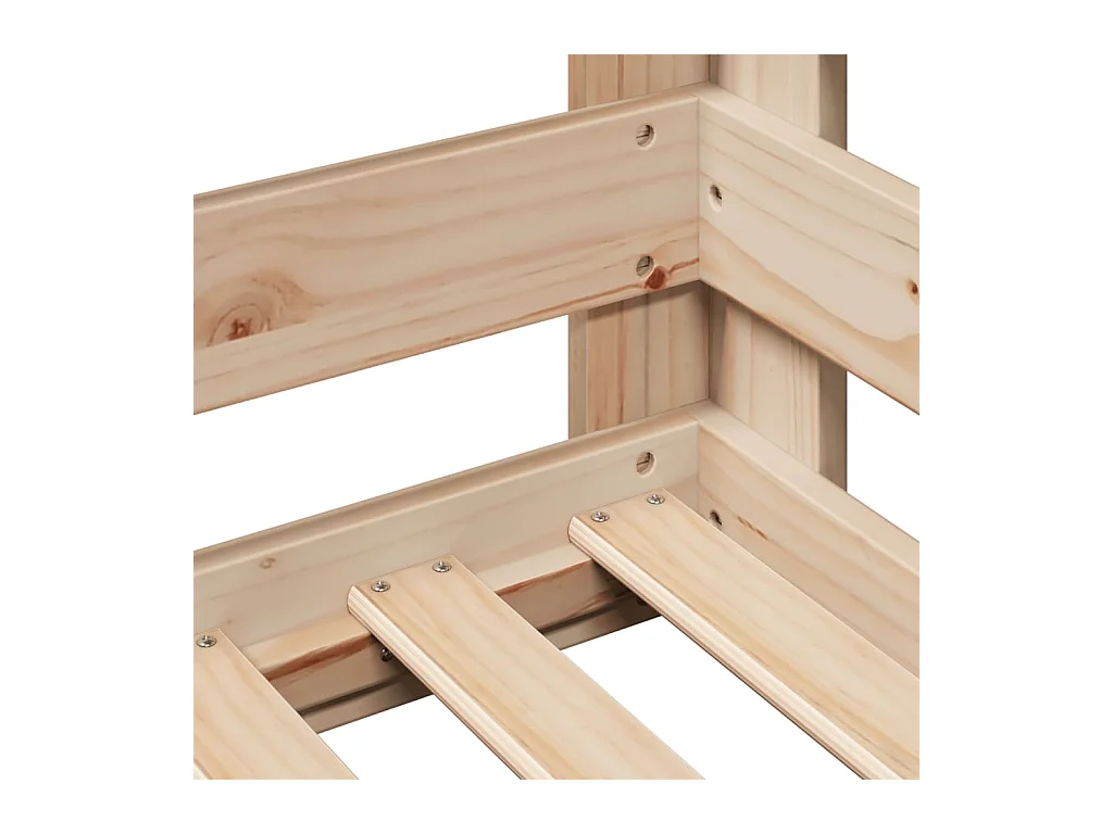 Estructura de cama sin colchón madera maciza de pino 90x200 cm