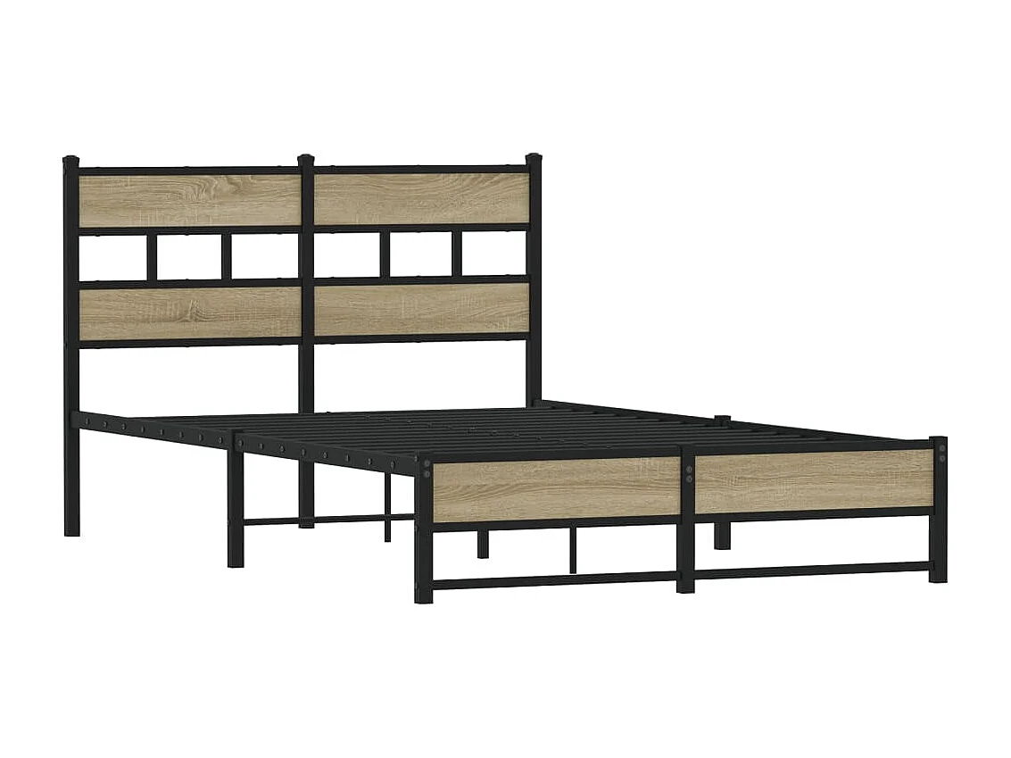 Cadre de lit en métal sans matelas chêne sonoma 120x200 cm
