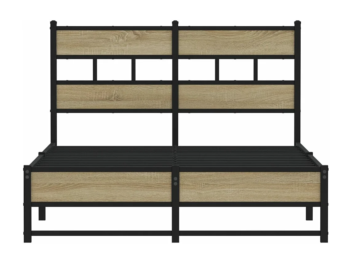 Cadre de lit en métal sans matelas chêne sonoma 120x200 cm
