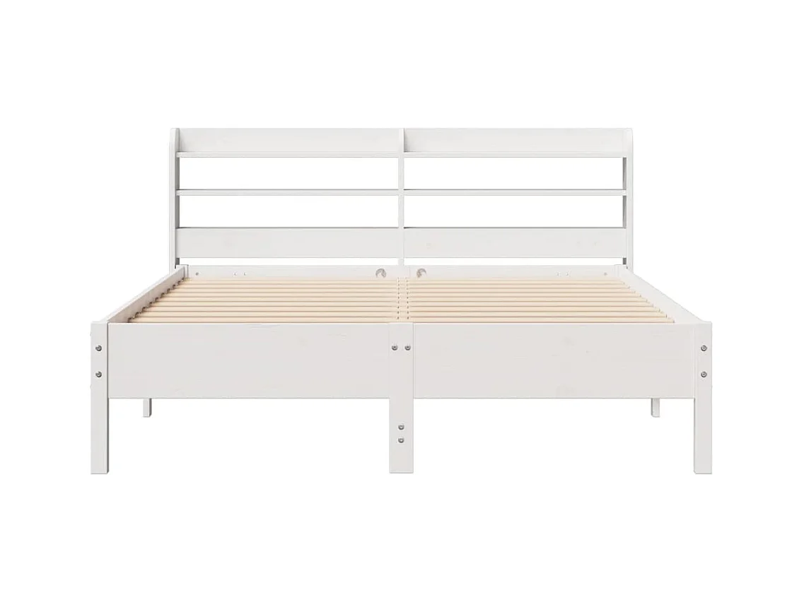 Cadre de lit sans matelas blanc 140x200 cm bois de pin massif