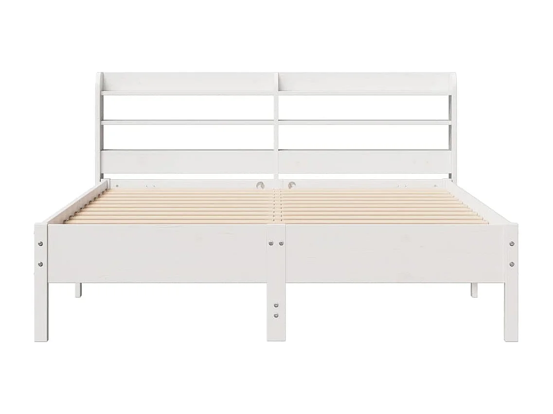 Cadre de lit sans matelas blanc 140x200 cm bois de pin massif