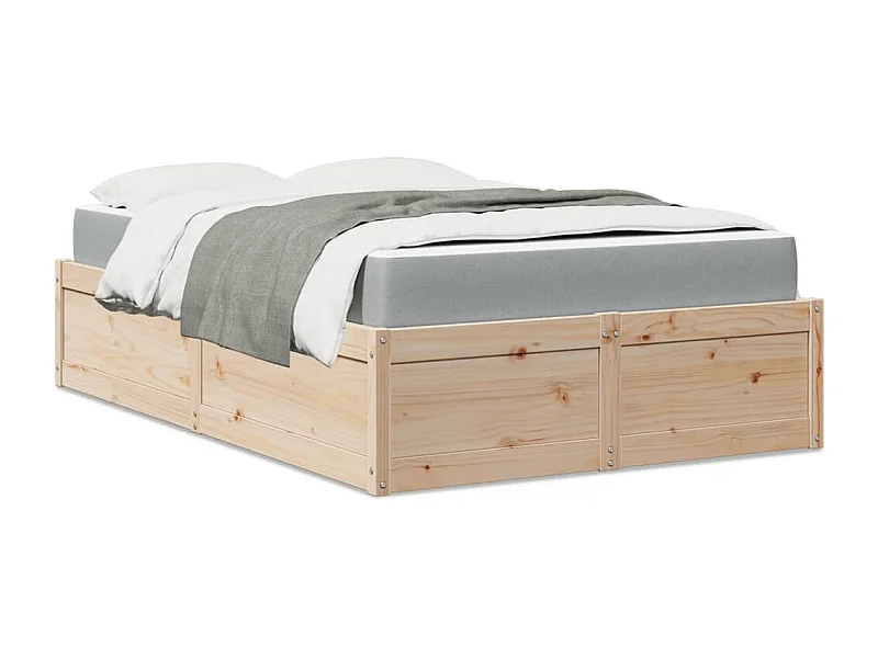 Bed met matras kunstleer bruin 90x190 cm