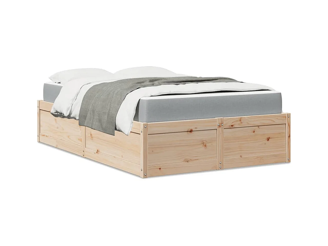 Lit avec matelas 140x190 cm bois massif de pin