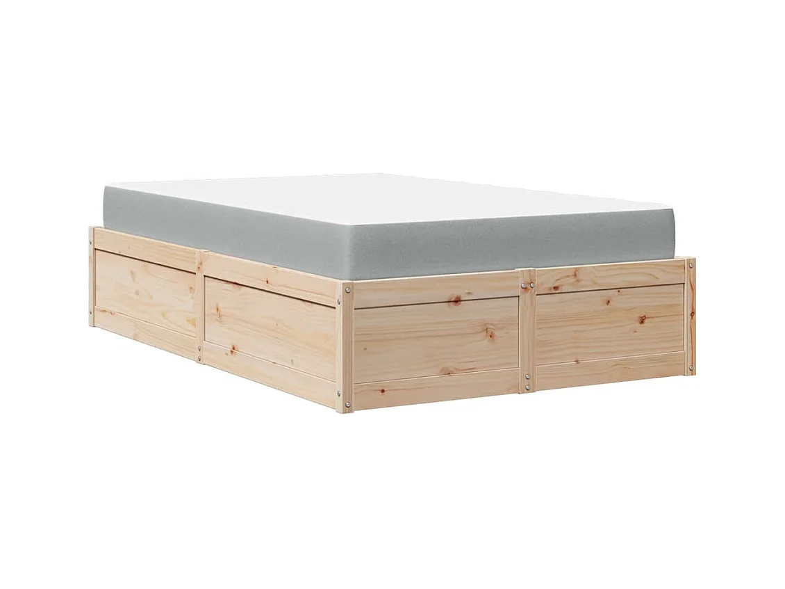Lit avec matelas 140x190 cm bois massif de pin