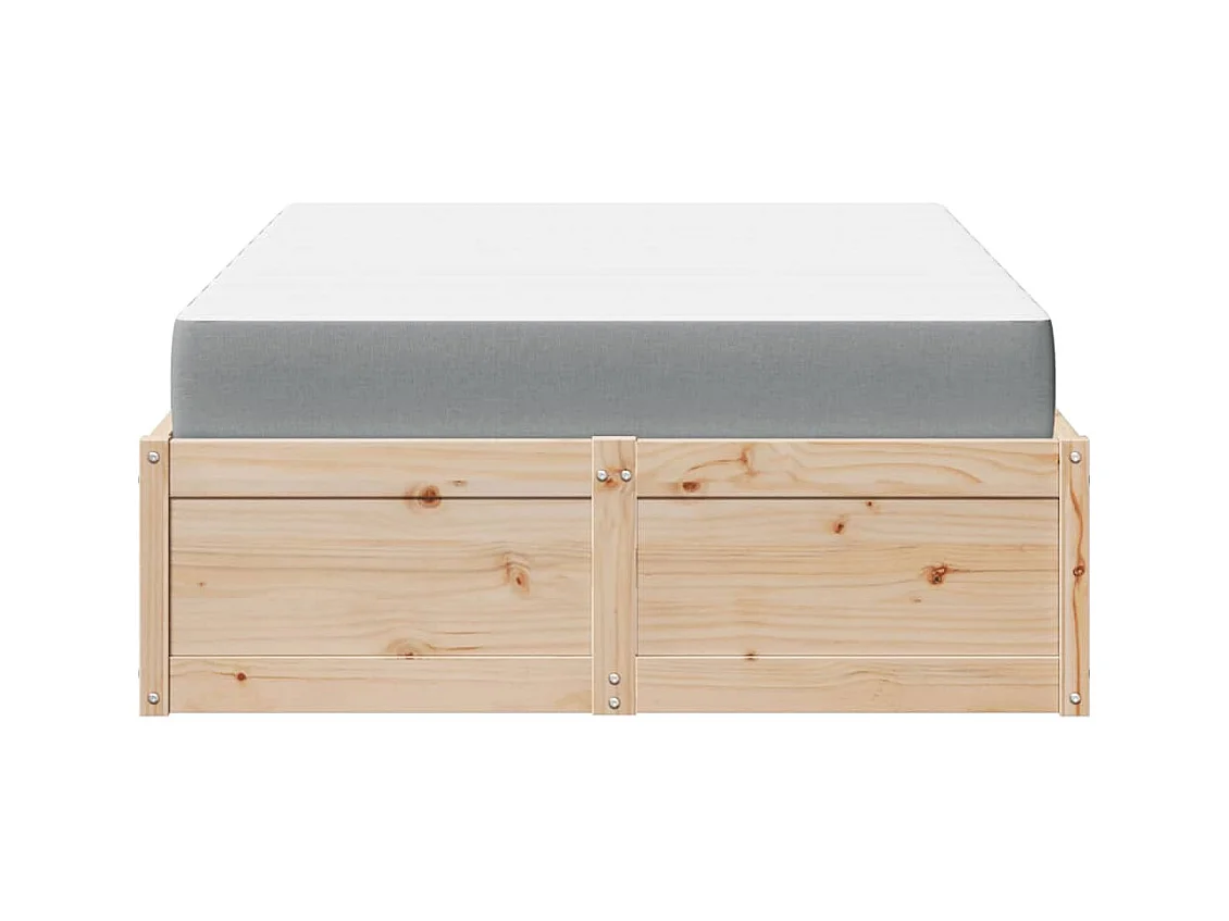 Lit avec matelas 140x190 cm bois massif de pin