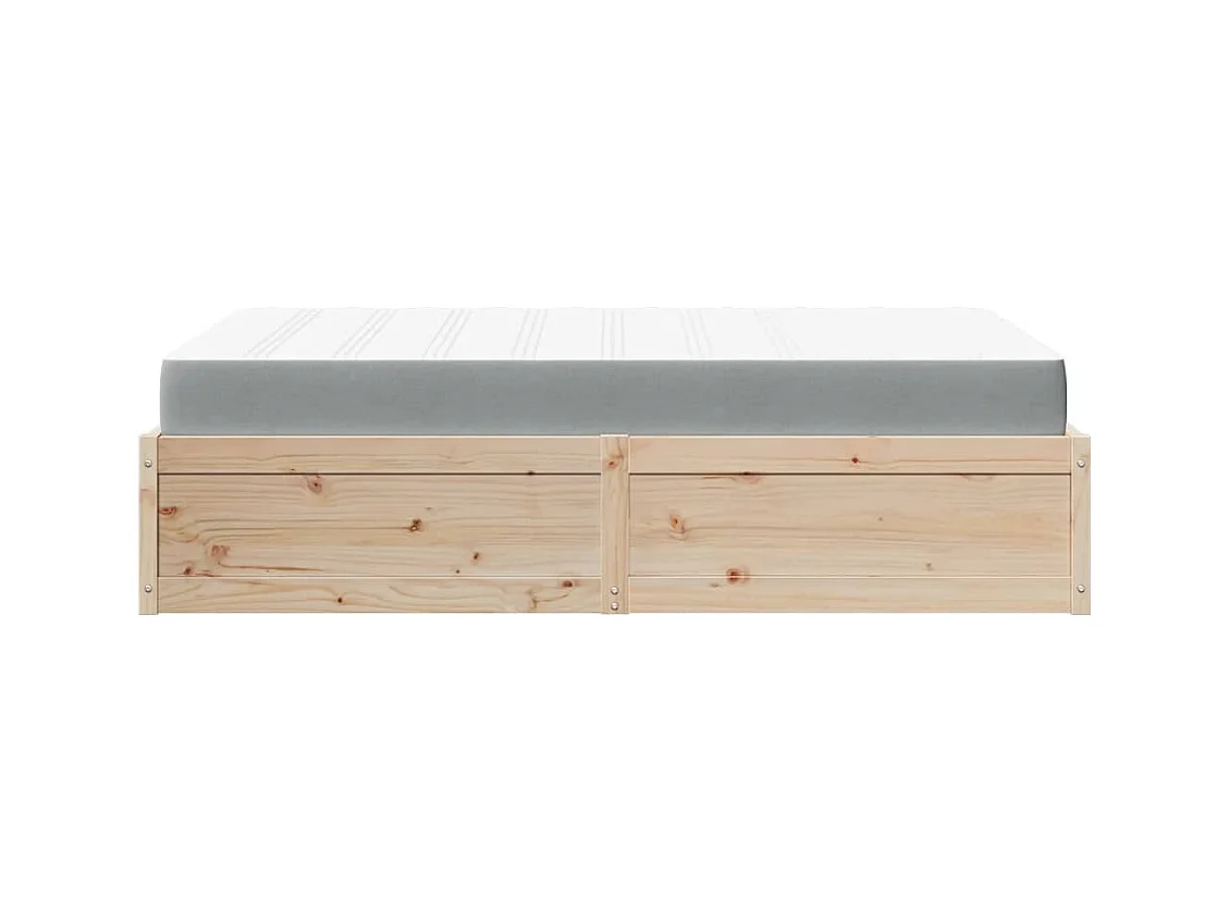 Lit avec matelas 140x190 cm bois massif de pin