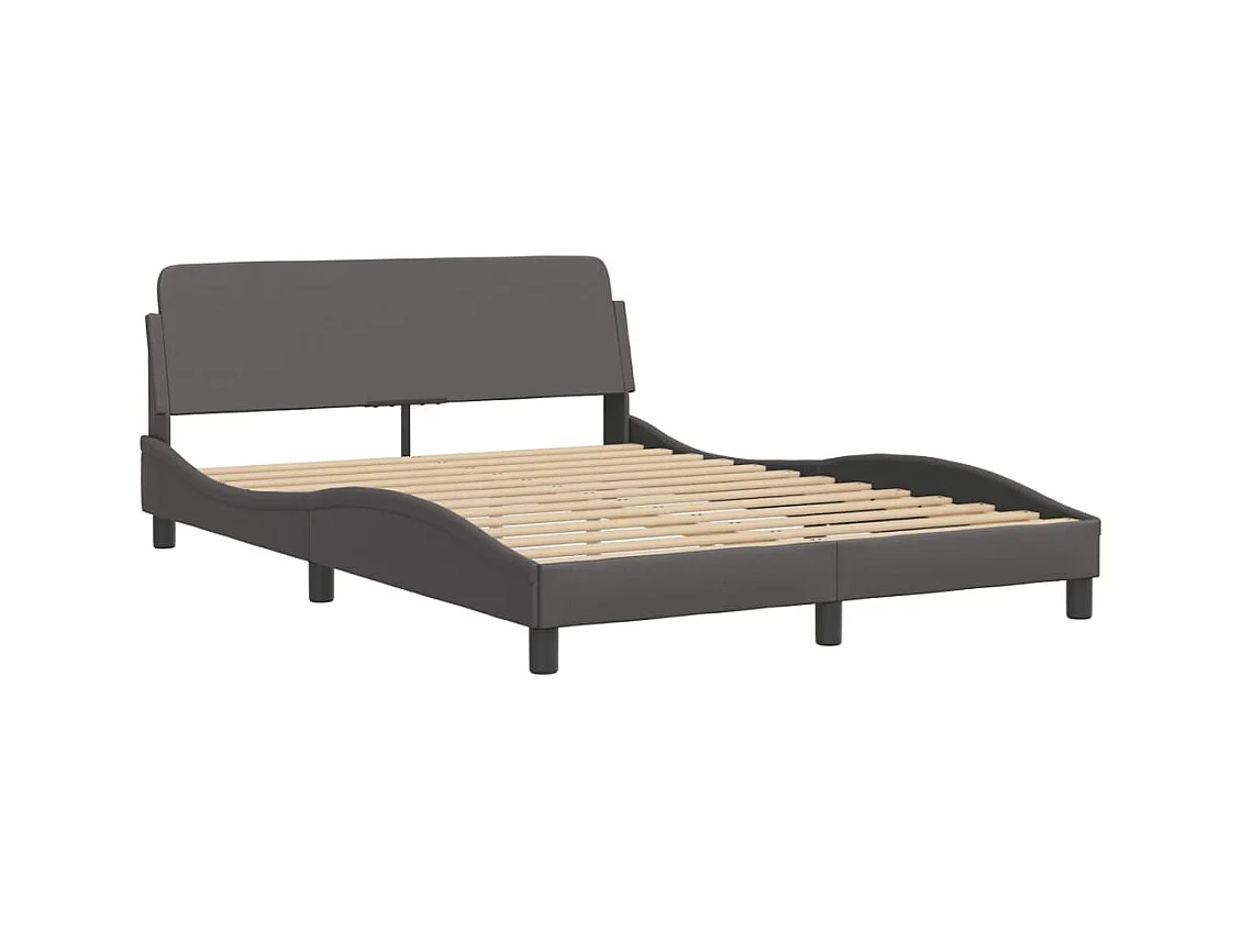 Lit avec matelas gris 120x200 cm similicuir