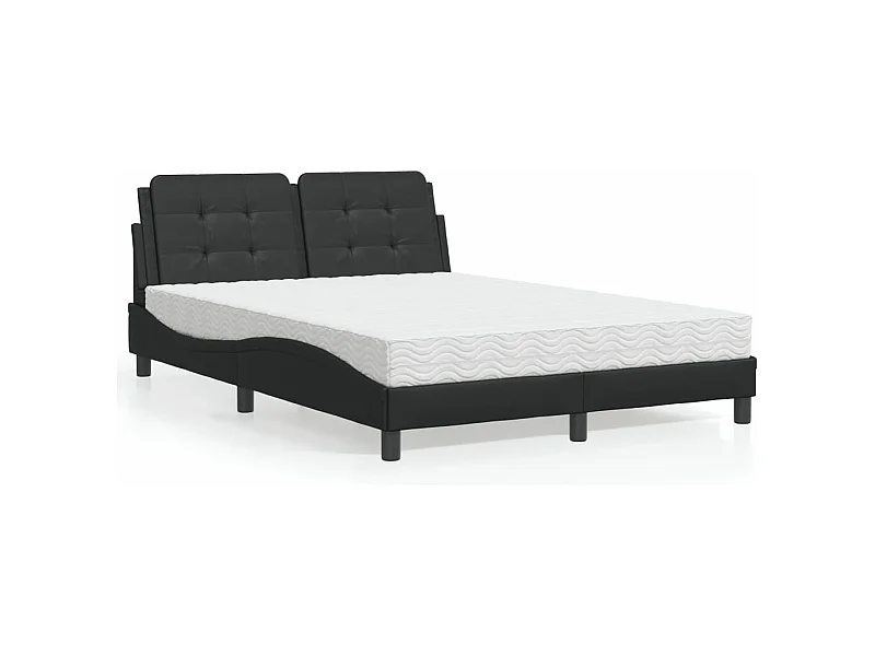 Letto con Materasso Nero 120x200 cm in Similpelle