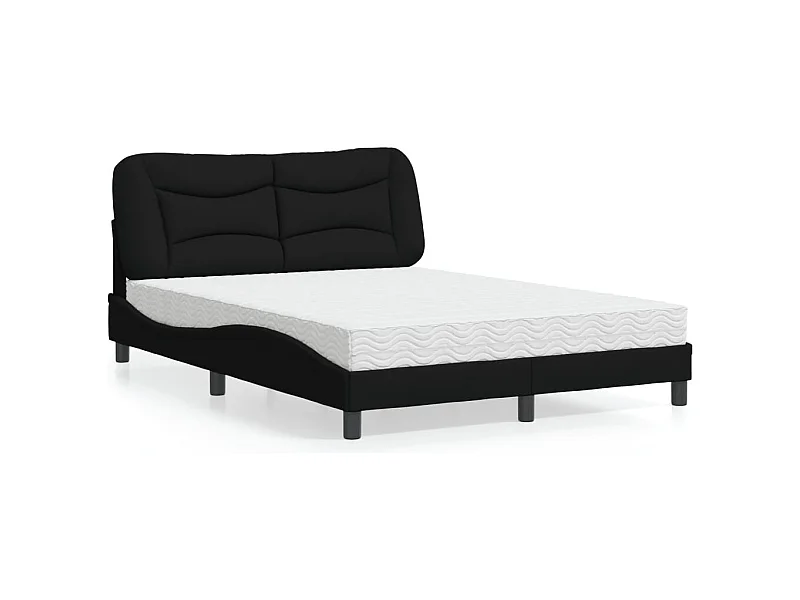 Bed met matras kunstleer bruin 90x190 cm