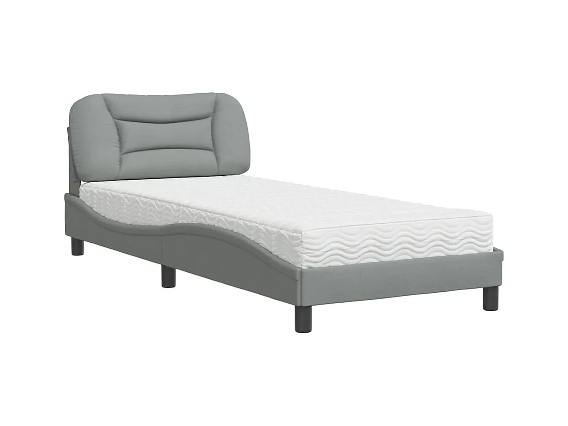 Bed met matras fluweel donkergrijs 140x200 cm