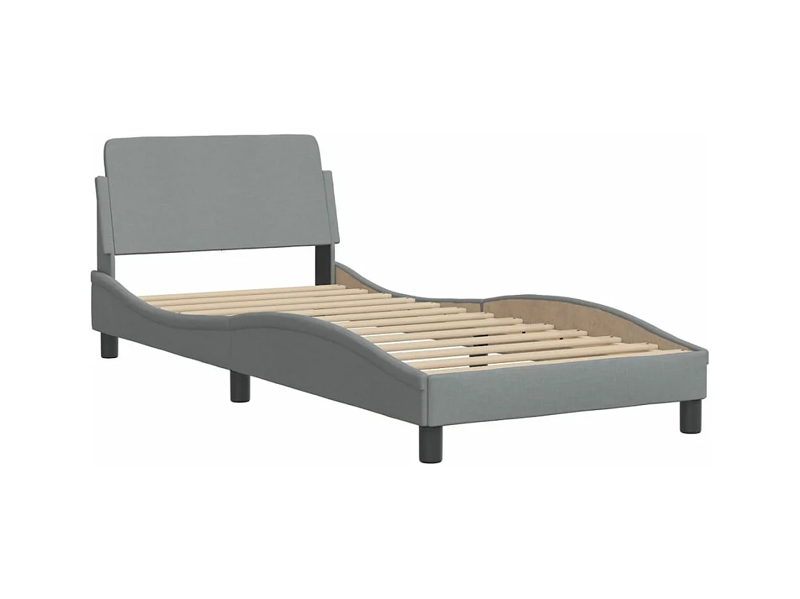 Bed met matras fluweel donkergrijs 140x200 cm