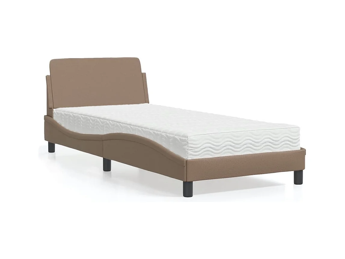 Lit avec matelas cappuccino 80x200 cm similicuir