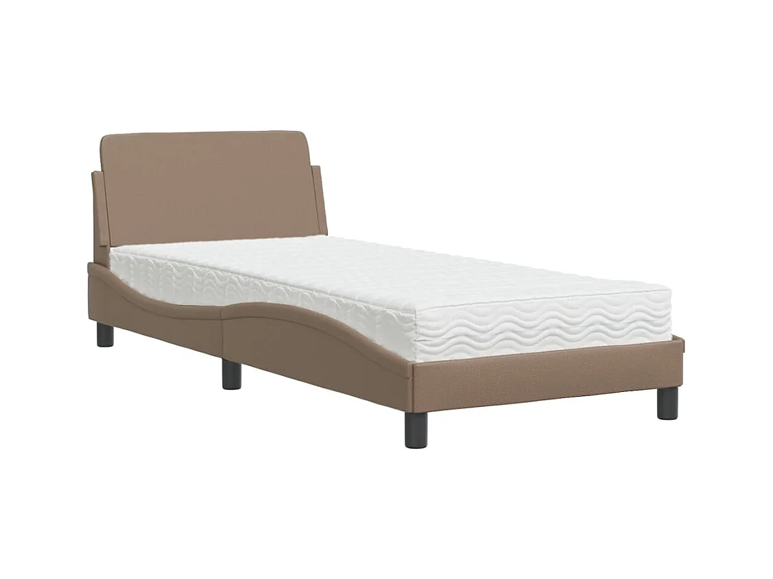 Lit avec matelas cappuccino 80x200 cm similicuir