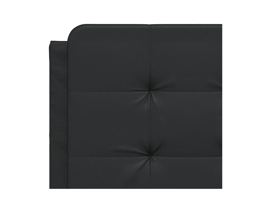 Cama com colchão preto 140x190 cm couro sintético