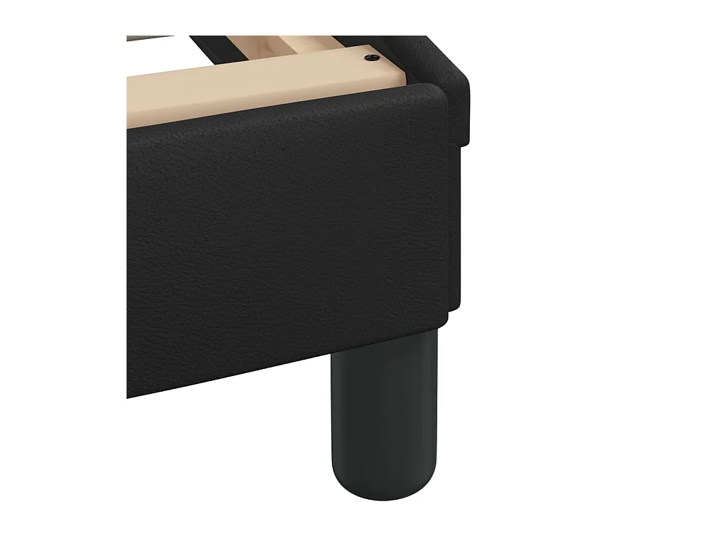 Lit avec matelas noir 140x190 cm similicuir