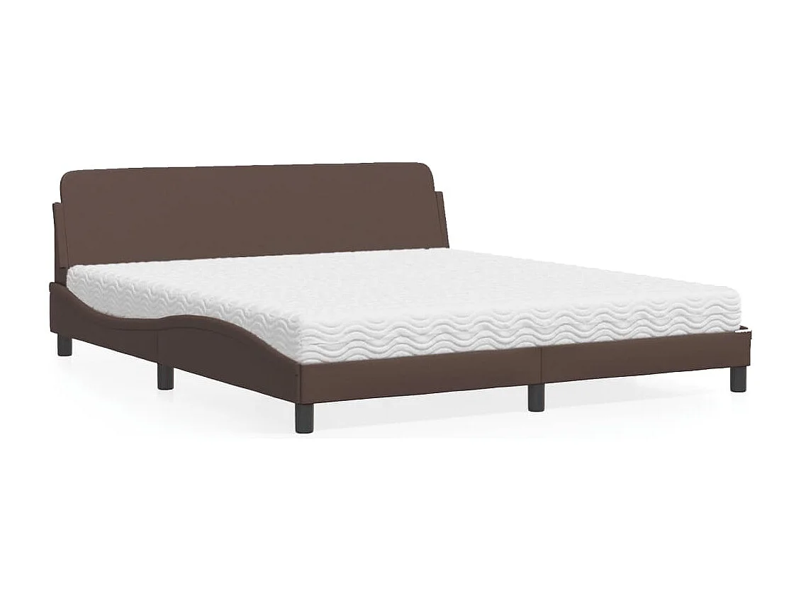 Lit avec matelas marron 180x200 cm similicuir