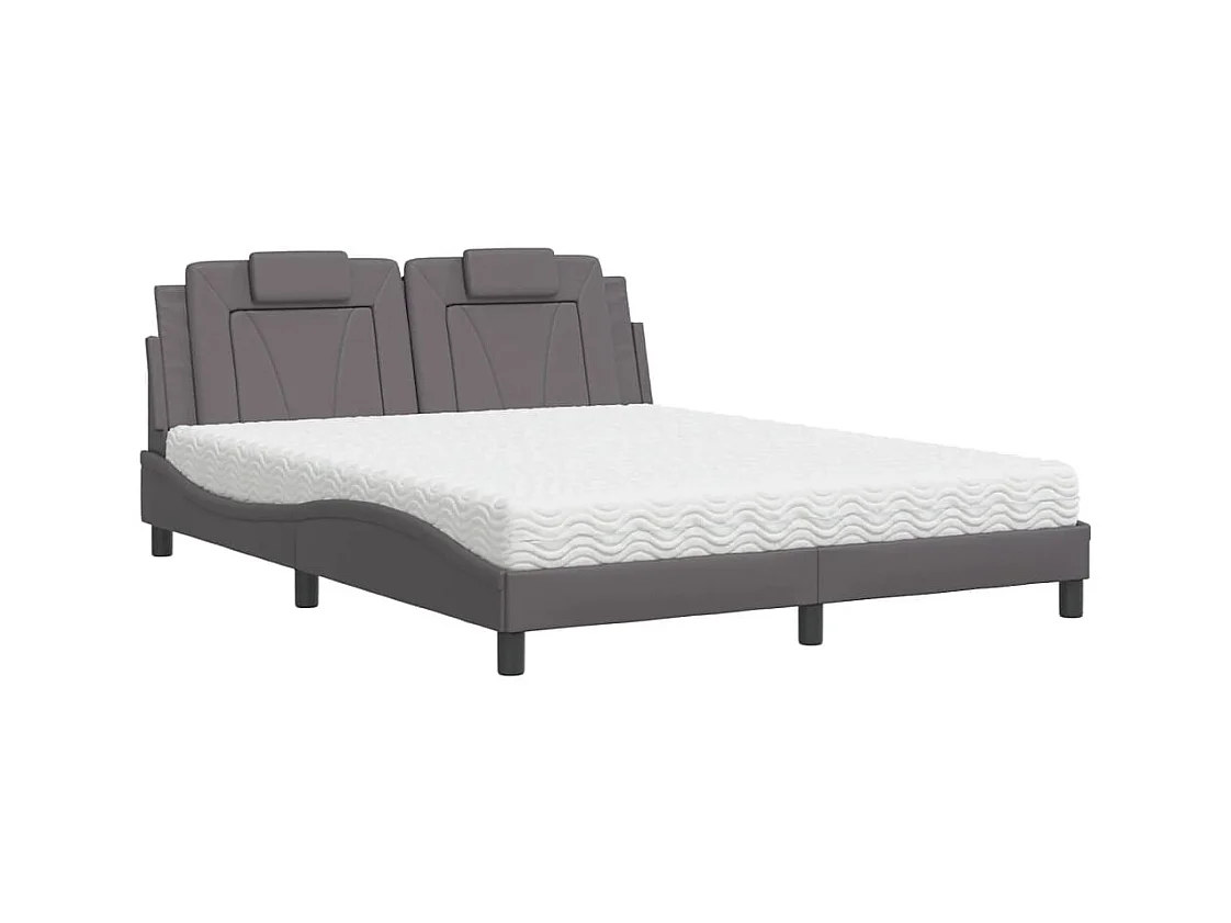 Bed met matras kunstleer wit 80x200 cm