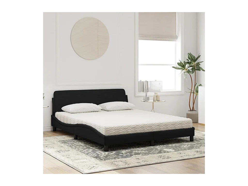Bed met matras kunstleer cappuccinokleurig 140x200 cm