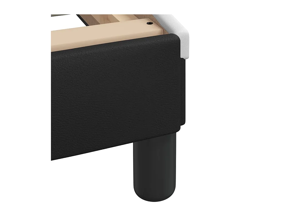 Letto con Materasso Nero e Bianco 100x200 cm in Similpelle