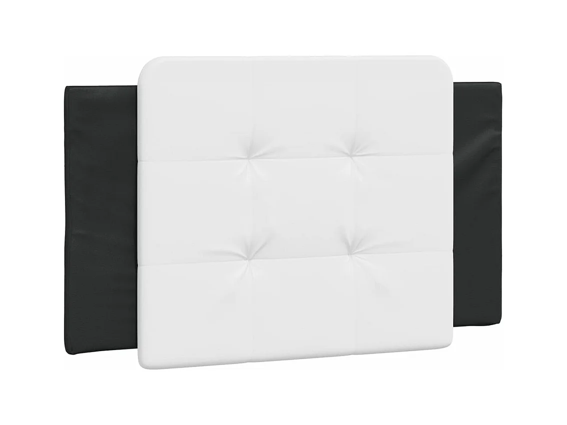 Lit avec matelas noir et blanc 100x200 cm similicuir