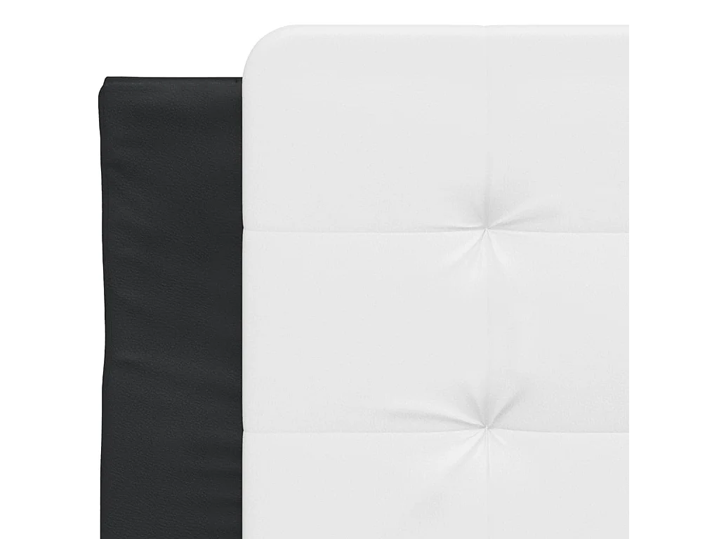 Cama com colchão preto e branco 100x200 cm couro sintético