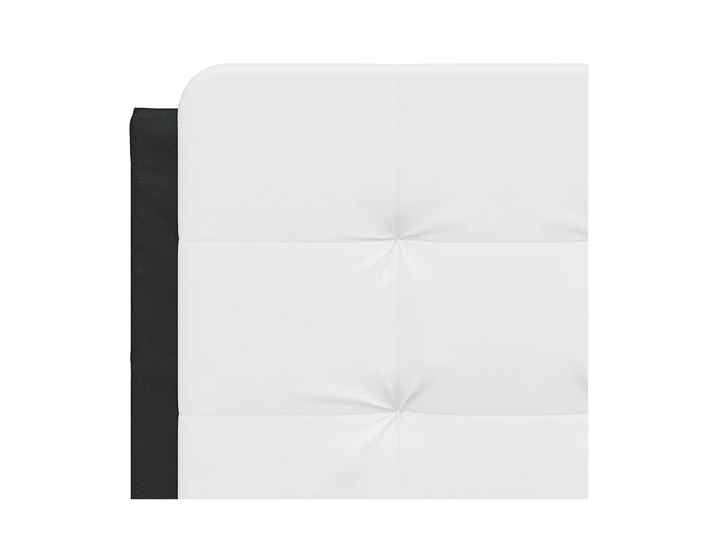 Lit avec matelas noir et blanc 140x200 cm similicuir