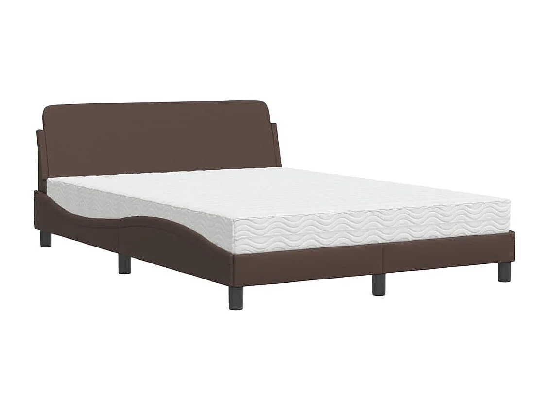 Lit avec matelas marron 140x200 cm similicuir