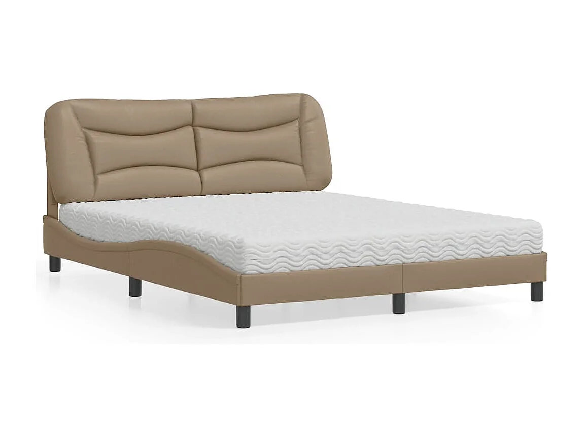 Lit avec matelas cappuccino 160x200 cm similicuir