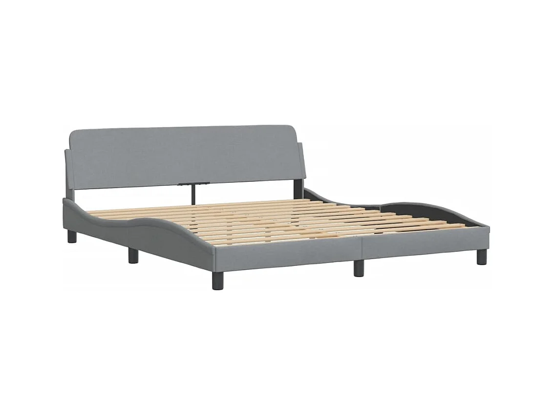 Letto con Materasso Grigio Chiaro180x200 cm Tessuto