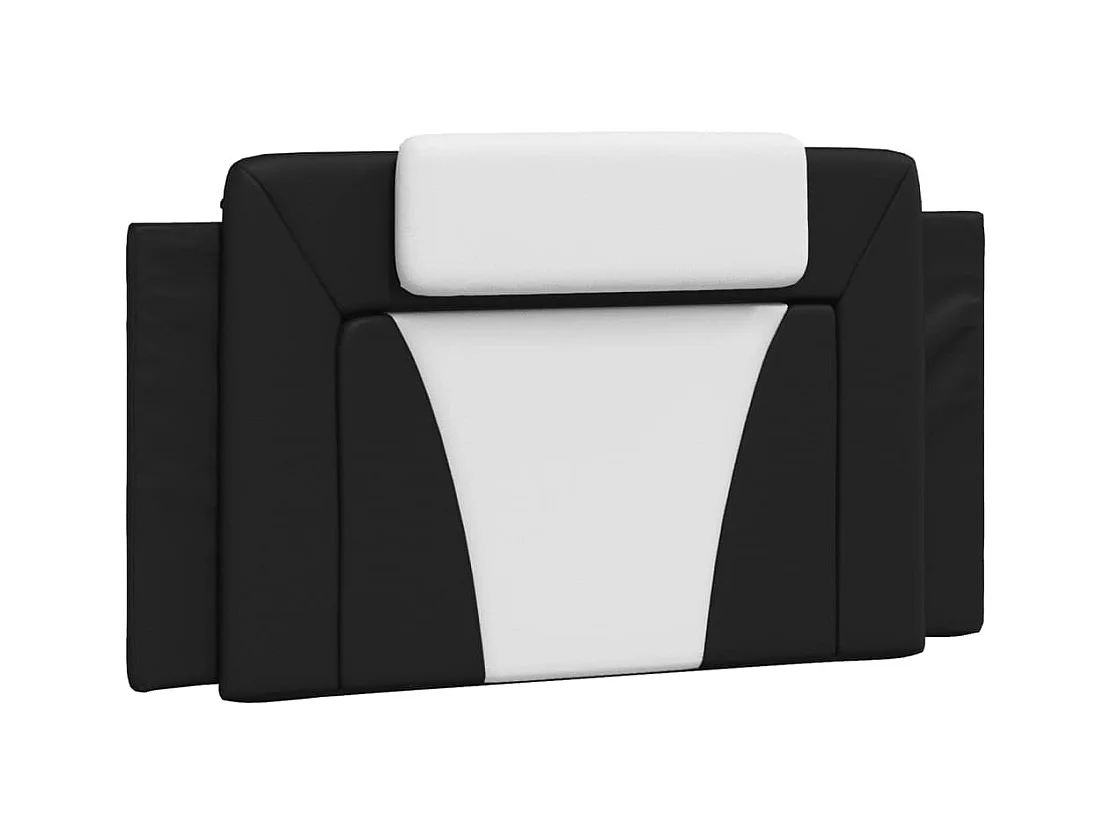 Cama con colchón cuero sintético negro y blanco 100x200 cm