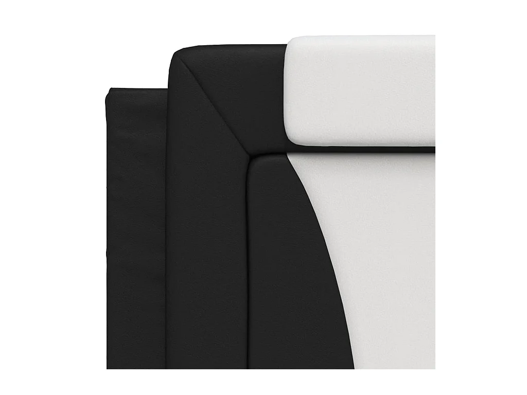 Cama con colchón cuero sintético negro y blanco 100x200 cm