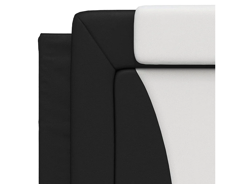 Cama com colchão preto e branco 100x200 cm couro sintético