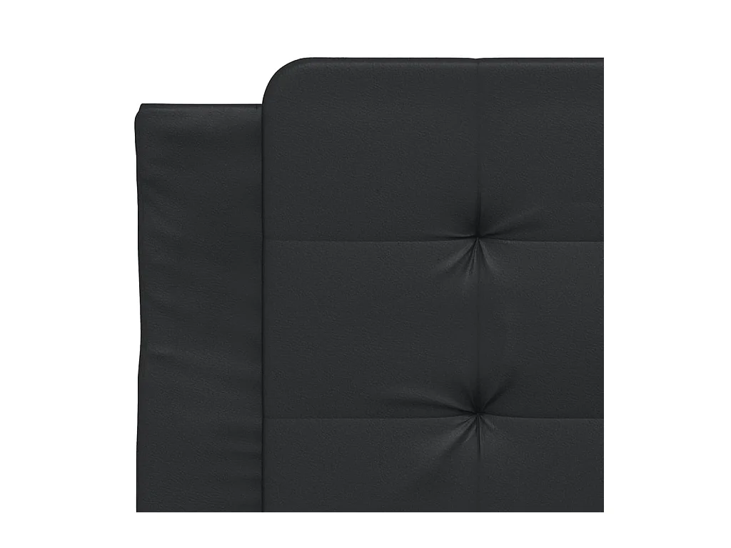 Lit avec matelas noir 90x190 cm similicuir