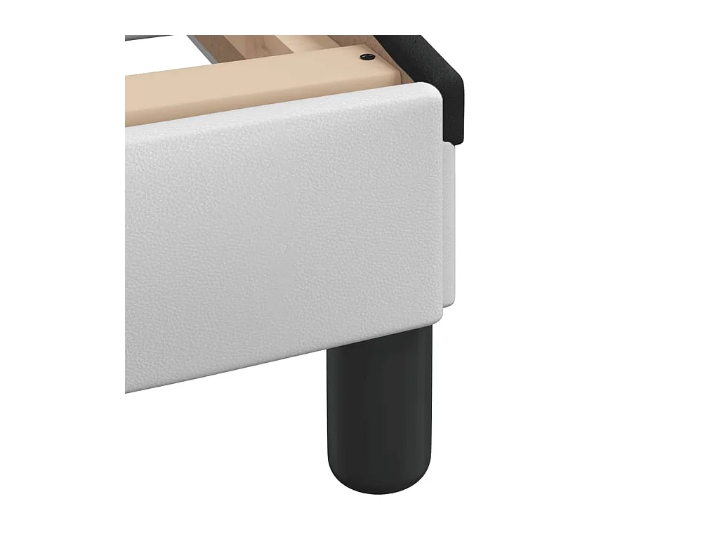 Cama com colchão branco e preto 100x200 cm couro sintético