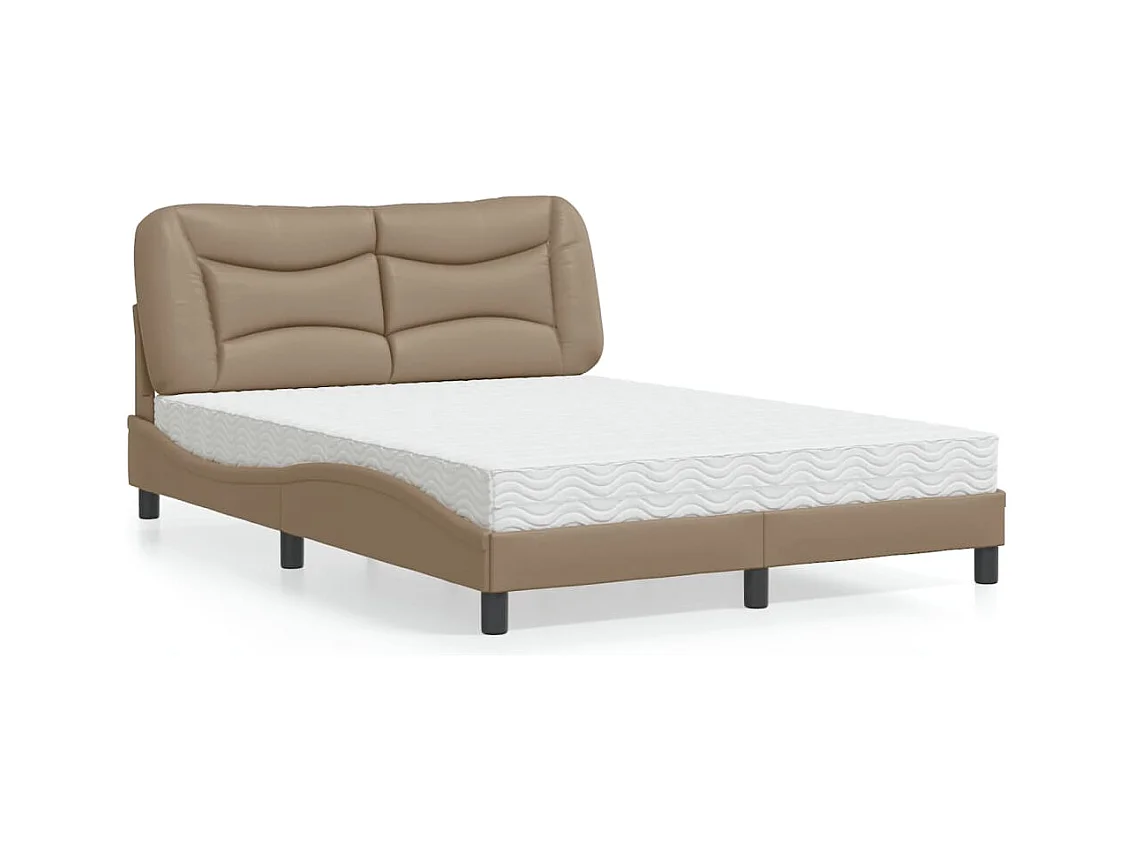 Lit avec matelas cappuccino 140x200 cm similicuir