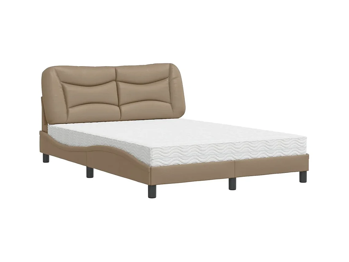 Lit avec matelas cappuccino 140x200 cm similicuir