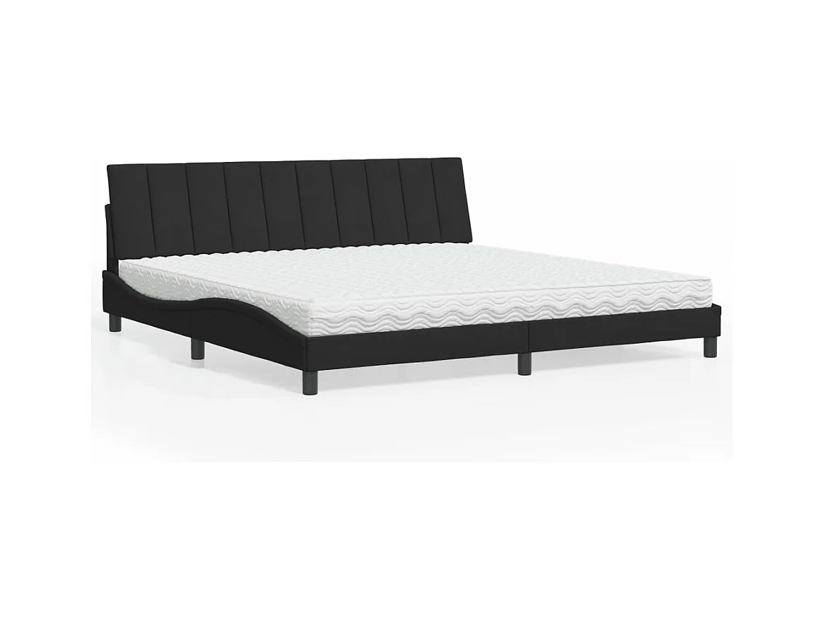 Cama con colchón terciopelo negro 200x200 cm